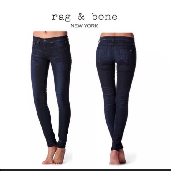 Rag & Bone Dark Indigo Denim legging Jean - Picture 1 of 14